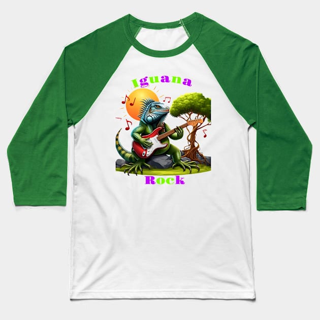 Rocking Reptiles Sunset Serenade Baseball T-Shirt by coollooks